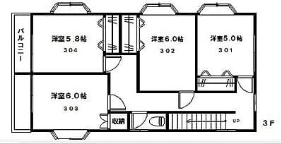 シェ・トワMALUKI 3階図面
