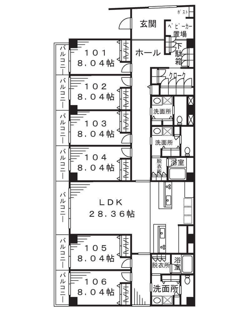 シェ・トワ中原 間取り図1